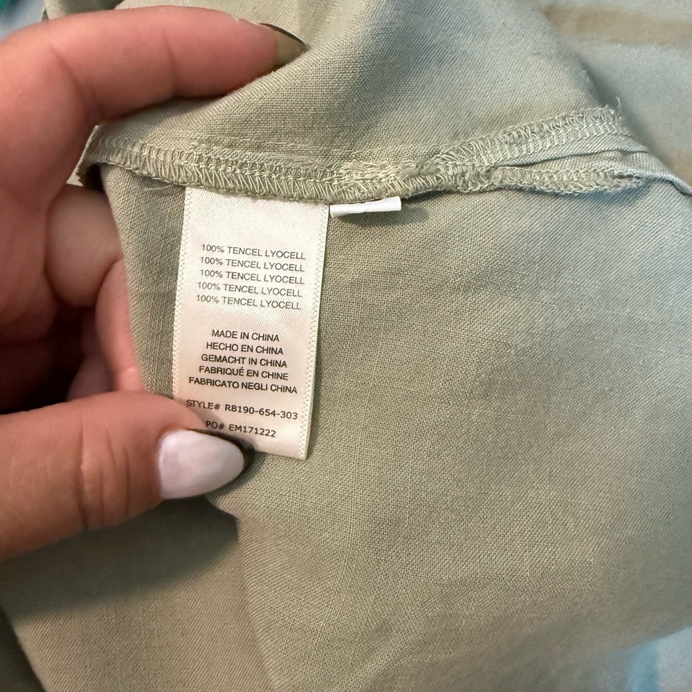 Cloth & Stone Matcha Maxi Dress Smocked Size XS Sleeveless Button Front - Picture 6 of 6